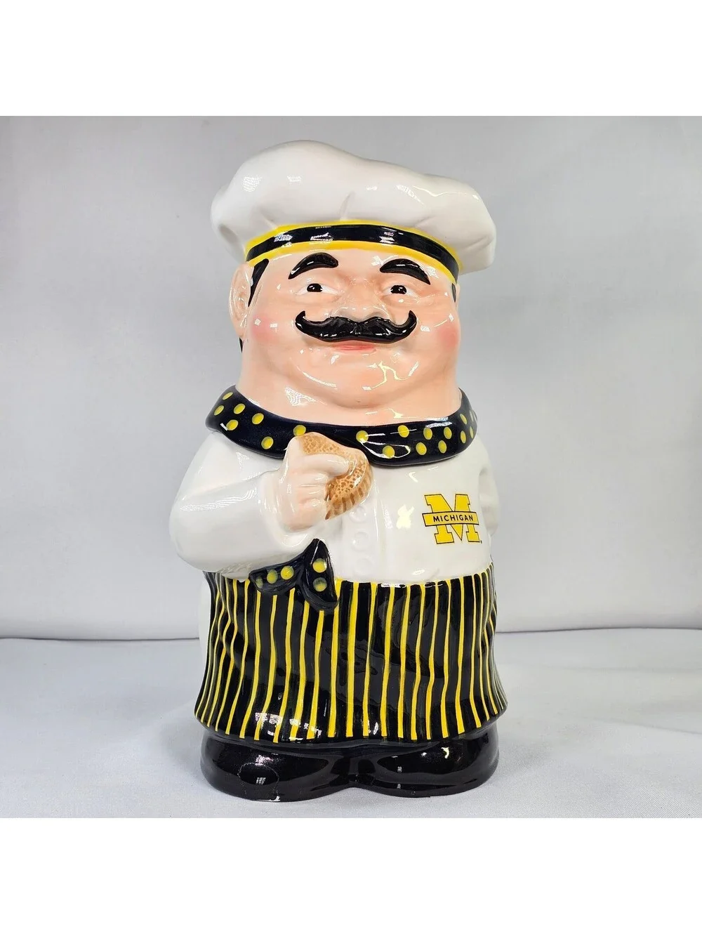 Vtg Memory Company Michigan Wolverines Chef Cookie Jar 2004 1st Series Ceramic